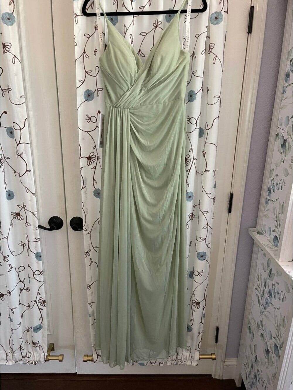 NWT SZ 8 Azazie "Evalin" Bridesmaid Dress Dusty Sage